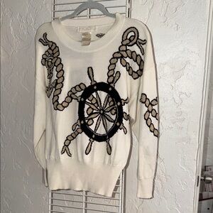 Escada Sweater with Nautical Rope and Wheel Design
